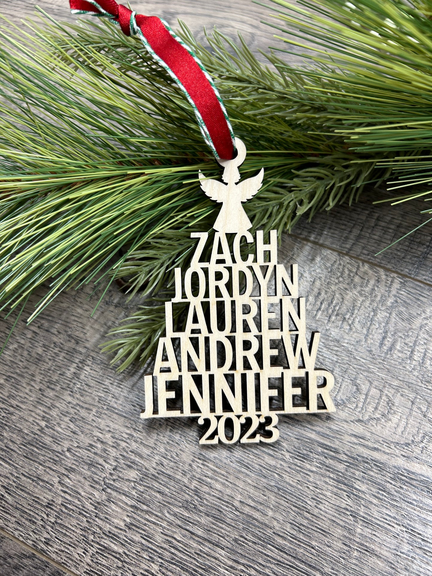 Family Christmas Name Tree Ornament
