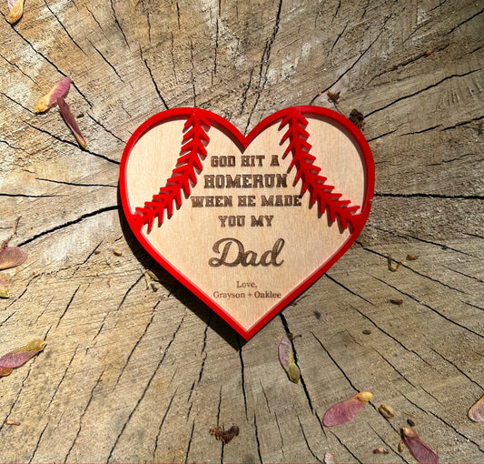 Baseball Heart Magnet