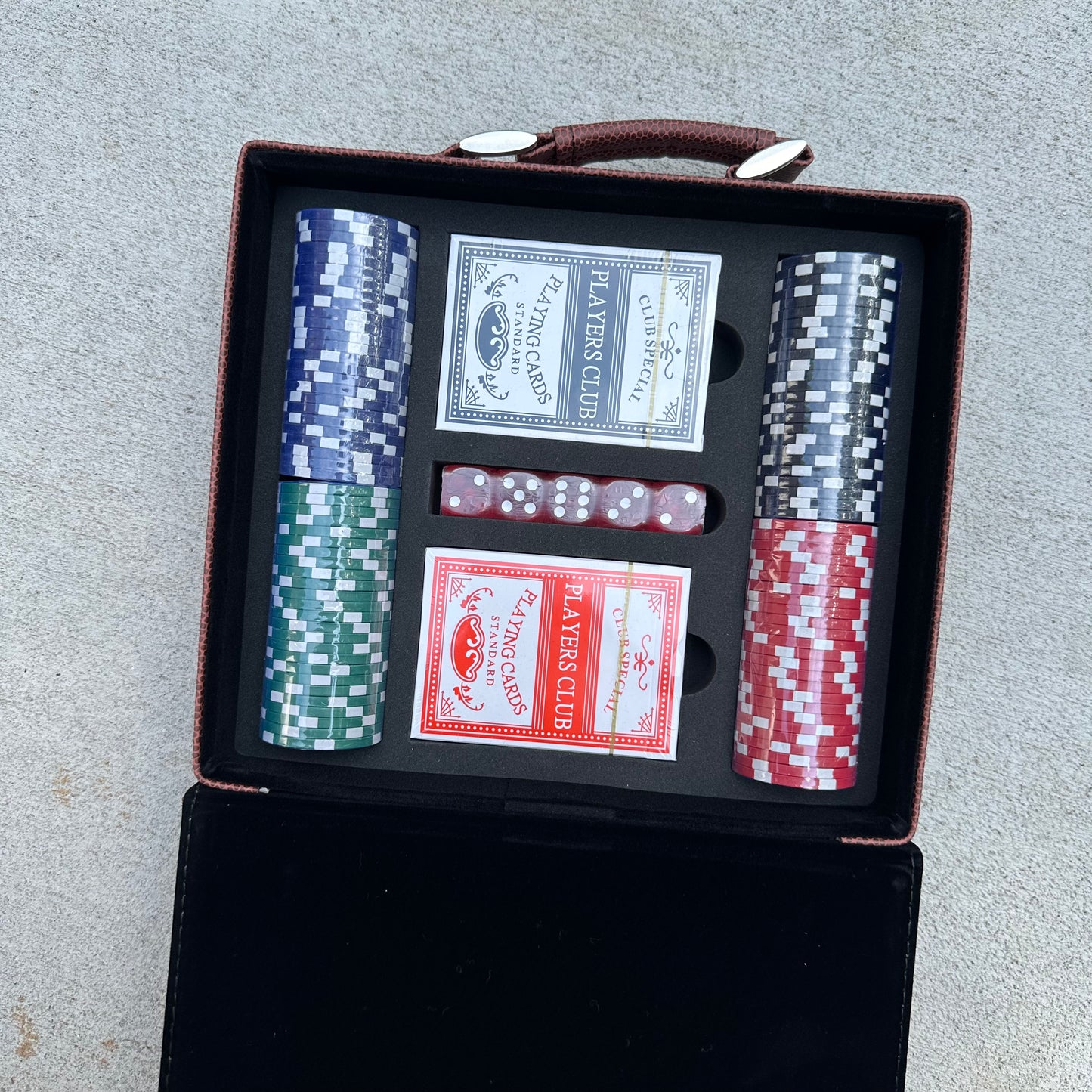 Personalized Football Leather Poker Set