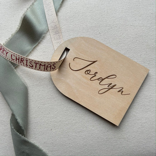 Wooden Stocking Tag / Gift Tag