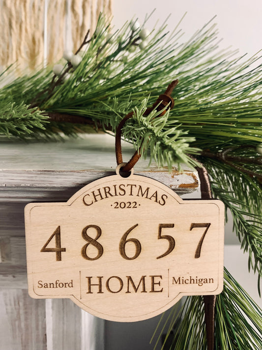 Personalized Zip Code Home Ornament